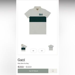 Gucci White and Dark Green Polo